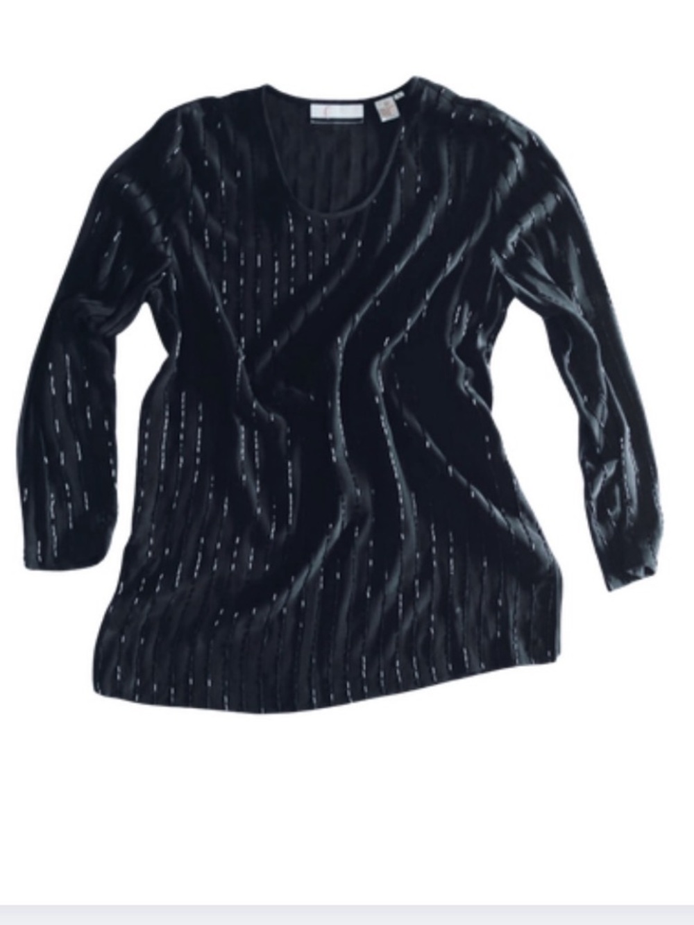 Vintage Black Beaded Blouse